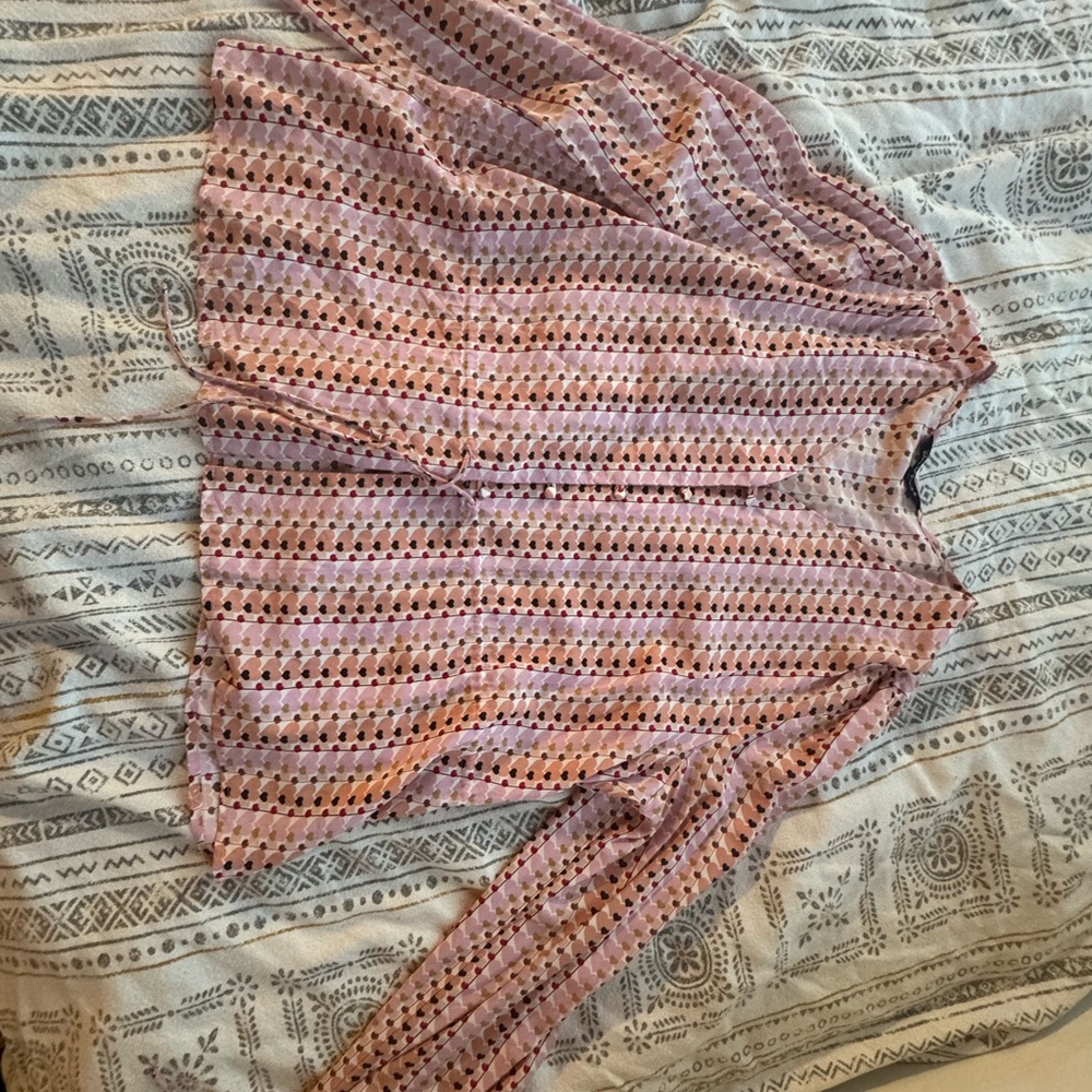 Velvet Heart Asymmetrical Pink and Orange Blouse